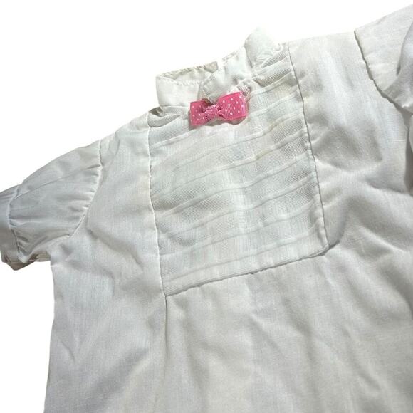 Carter’s 1980’s Pink Polka Dot Bow Tie Baby Tuxedo Shirt - Picture 3 of 4